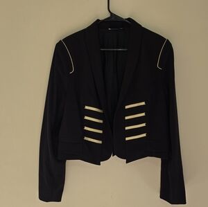 Allen B. By Allen Schwartz Black Jacket with Cream Stripes